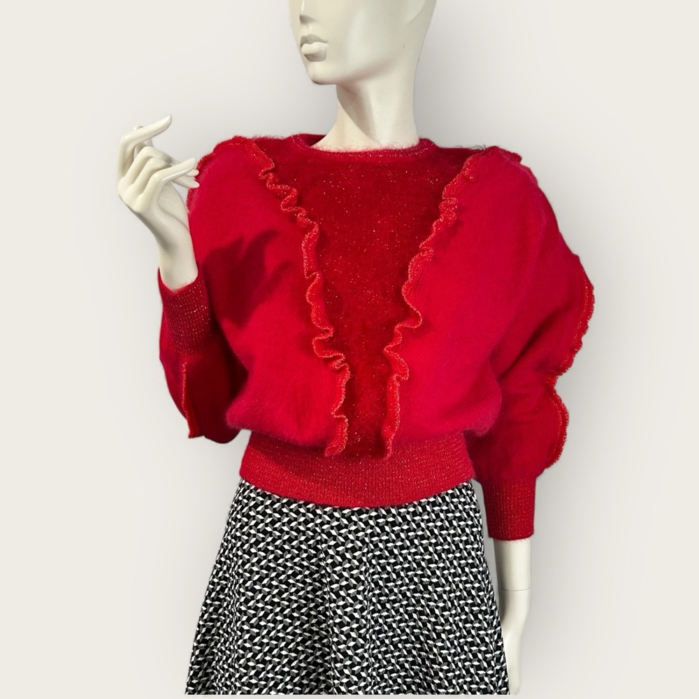 80s Angora The Working Girl Christmas Office Party Sweater